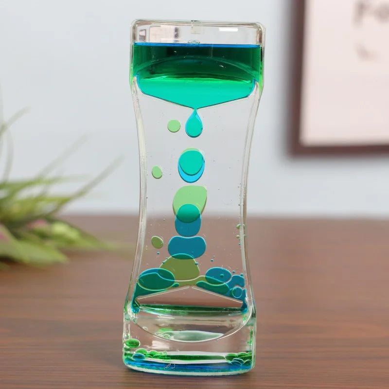 Dual-Color Liquid Bubble Hourglass Timer – Desk Decor & Sensory Toy Sensory Novelty Toy Oasis Select B