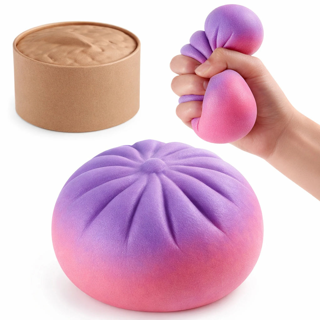 Colorful Crystal Steamed Bun Squeeze Toy Reusable Fun Stress-Relief Slow Rebound Flash Dumpling Desktop Decoration Party Gifts Oasis Select C01