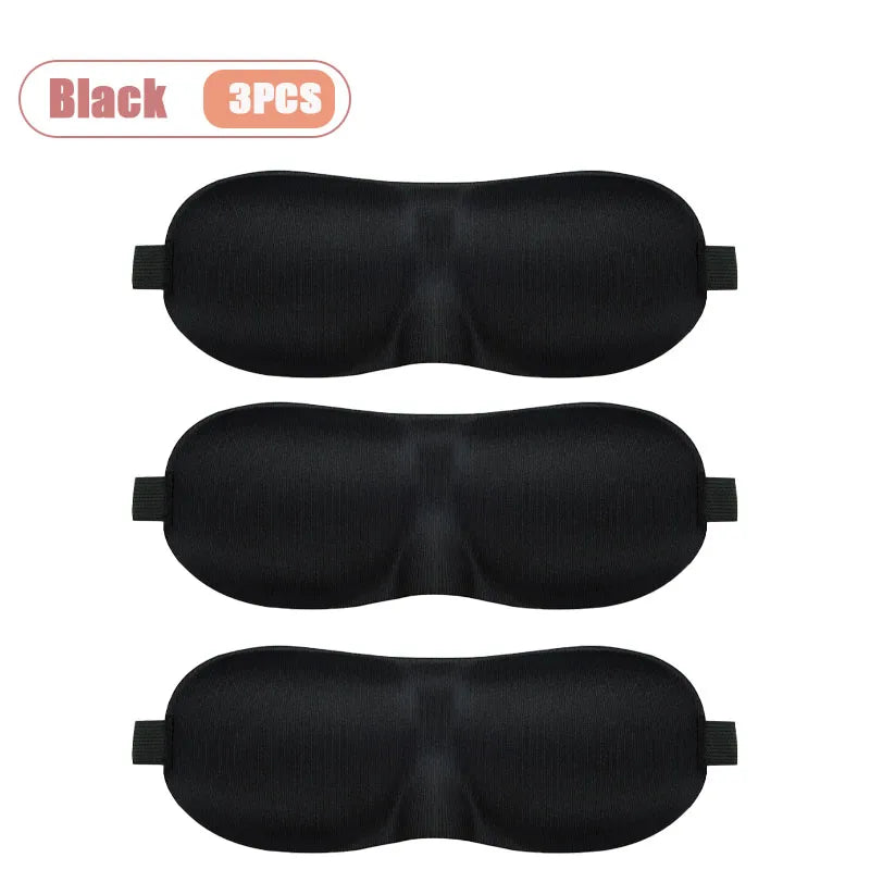 3D Contour Sleep Mask for Men Women No Pressure Memory Foam Breathable Travel Blindfold with Adjustable Strap Block Out Light Oasis Select Black-3PCS