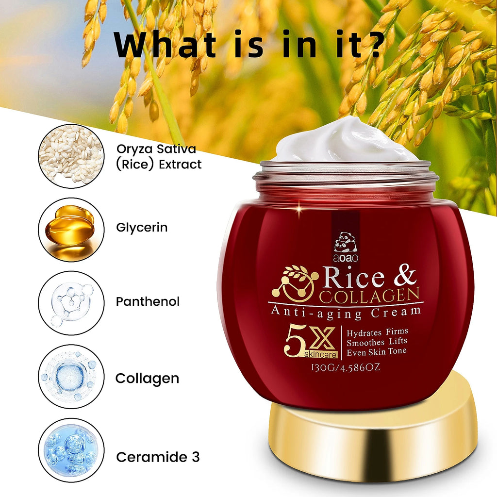 Rice Collagen Cream – Ceramides & Hyaluronic Acid Moisturizer