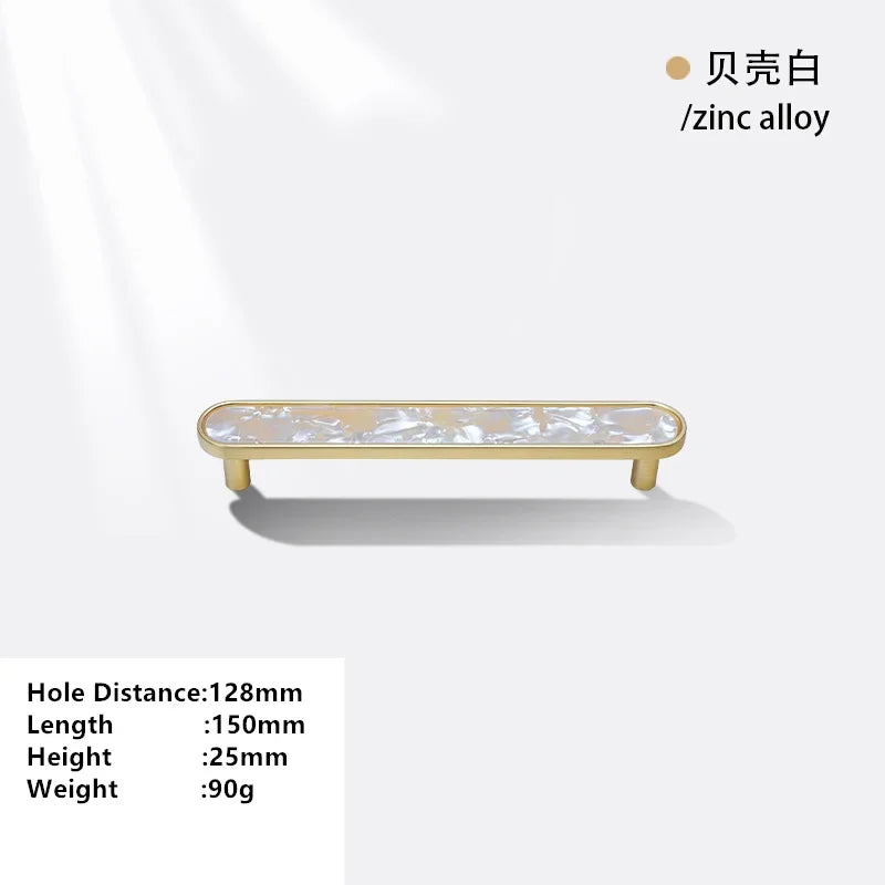 Handles Drawer Cabinet Furniture Kitchen Handles for Cabinet Knob Door Drawer Furniture Kitchen Knob Brass Polychrome Shell Oasis Select Shell White-128