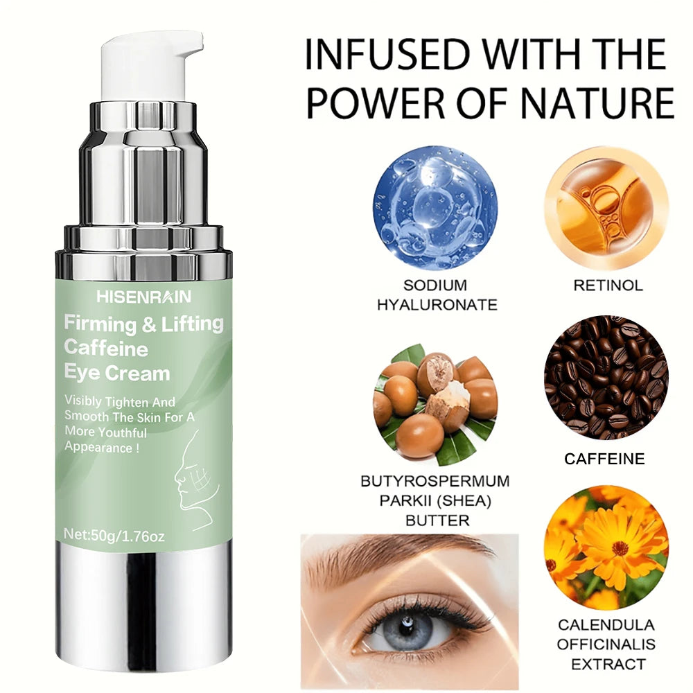 HISENRAIN Caffeine Eye Cream 50g – Firming, Lifting & Hydrating Eye Cream Oasis Select