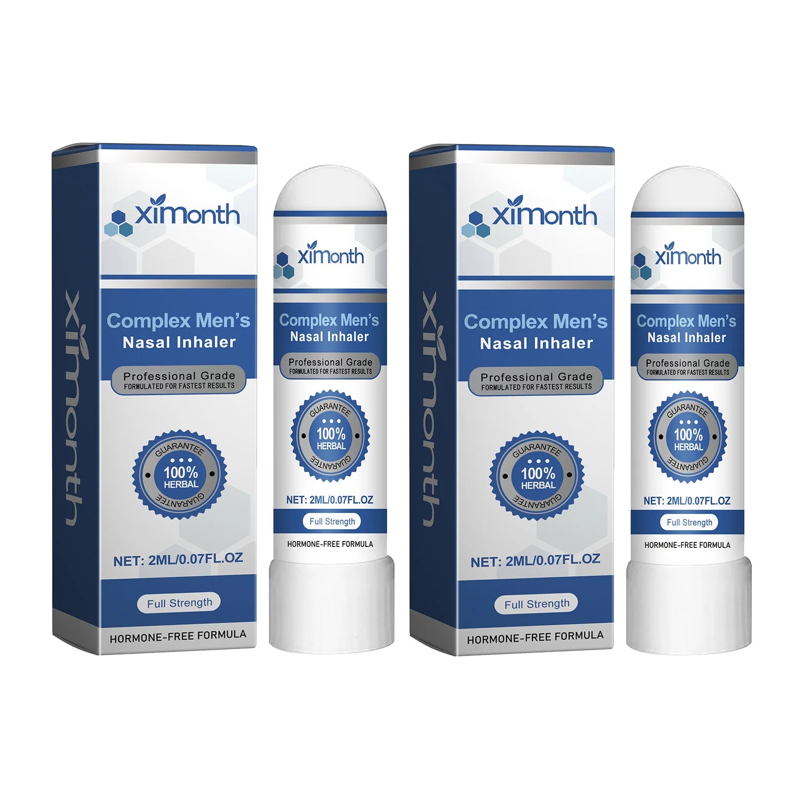 Complex Men's Nasal Inhaler Herbal Hormone-Free Professional Grade Fast-Acting Full Strength Daily Nasal Care Stick For Men Oasis Select 2pcs