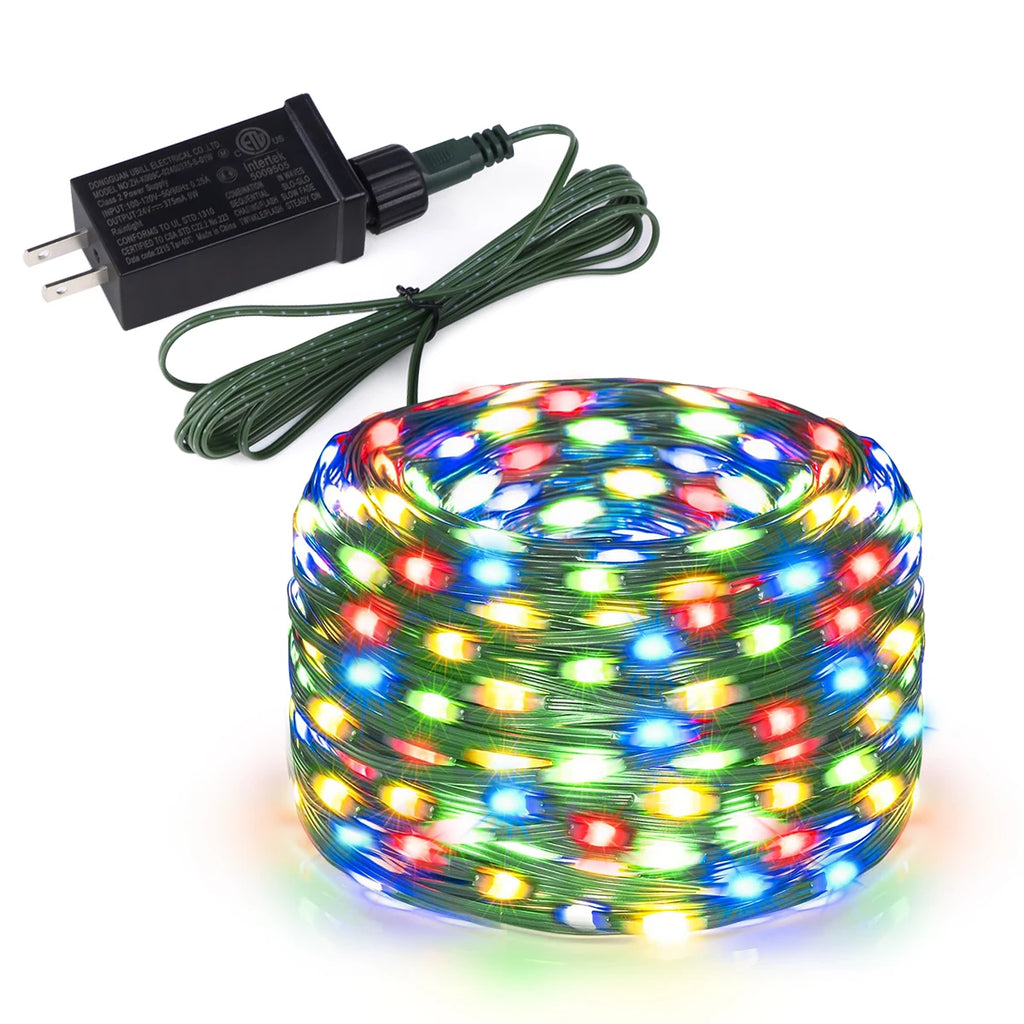 10/20/30M LED String Lights Leather Wire Light Waterproof Garland Fairy Lights Chain 220V 110V EU/US Plug Birthdays Party Decor Oasis Select RGB US Plug 30M 300LED