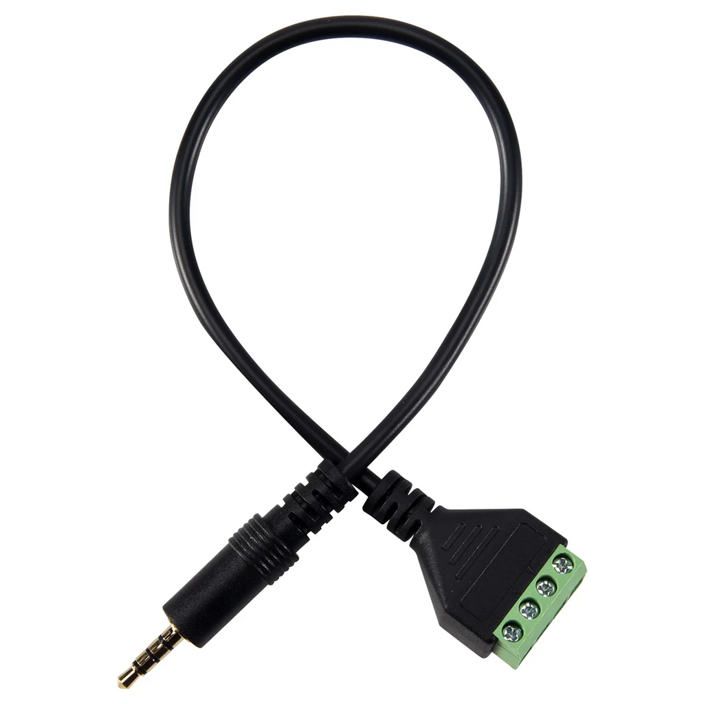 3.5mm Screw Terminal Adapter Speaker Cable 4-Core Stereo TRRS Male Hole to AV 4 Screw Terminal Balun Connector Cable Oasis Select