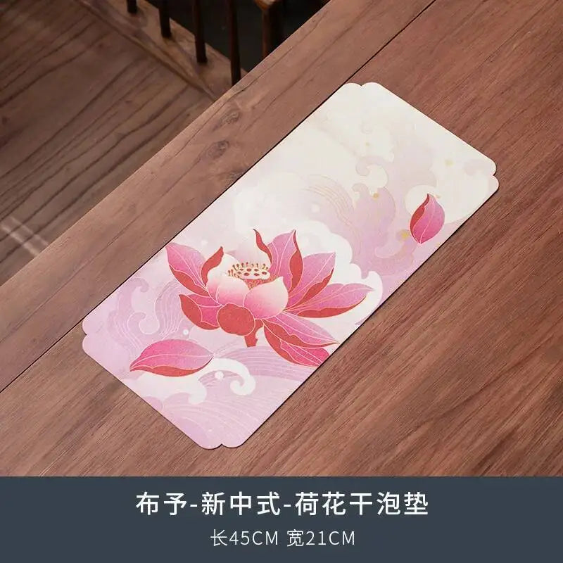 Dry Foam Mat Double-sided Tea Mat Tea Towel Tea Table Mat Teapot Mat Multi-use Tea Ceremony Oasis Select Lotus Dried Tea Mat