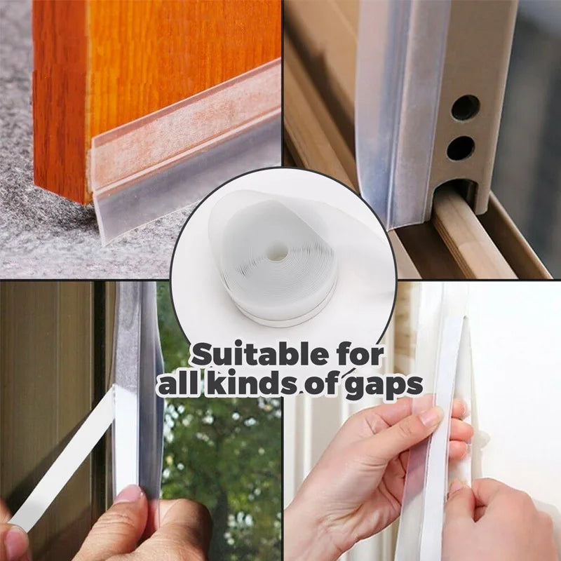 Door bottom seal strip Rainproof window rubber seal strip Windproof and dustproof self-adhesive door windshield sealing tape Oasis Select