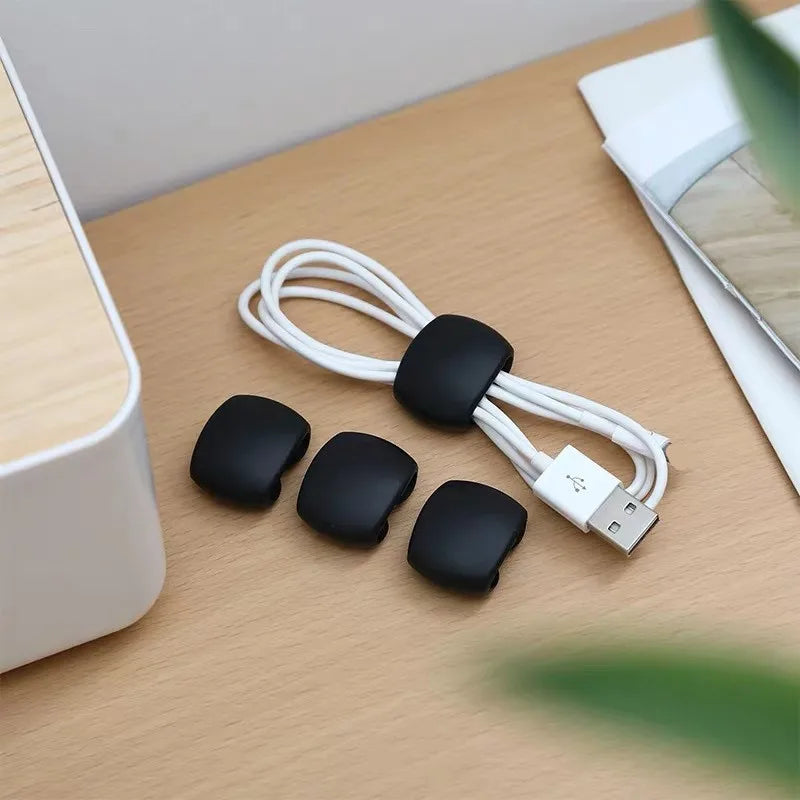 Silicone USB Cable Organizer Cable Winder Desktop Tidy Management Clips Cable Holder for Mouse Headphone Wire Organizer Oasis Select