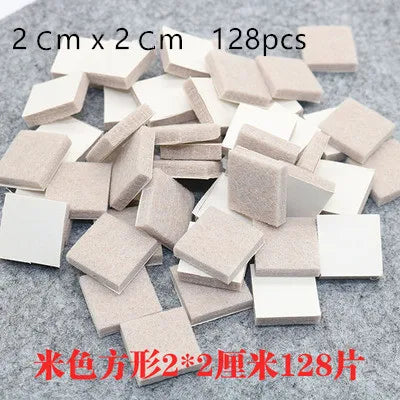 18-128 PCS Felt Chair Leg Pads 5mm Thick Floor Scratch Protector Mat Mute Non-slip Self Adhesive DIY Furniture Accessories Oasis Select Beige Square 2cm
