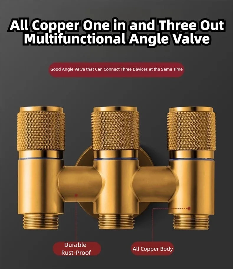 Bathroom Faucet Valve Fittings Valve One Into Three Out of The Balcony Kitchen All Copper Toilet Fittings Bathroom Fittings Oasis Select