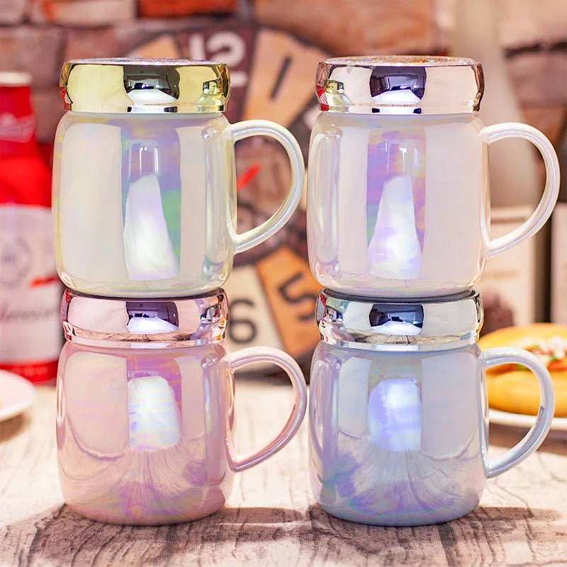 Cup creative personality trend Mug lovely ceramic water cup girl lovers office mug with cover coffee mug Oasis Select