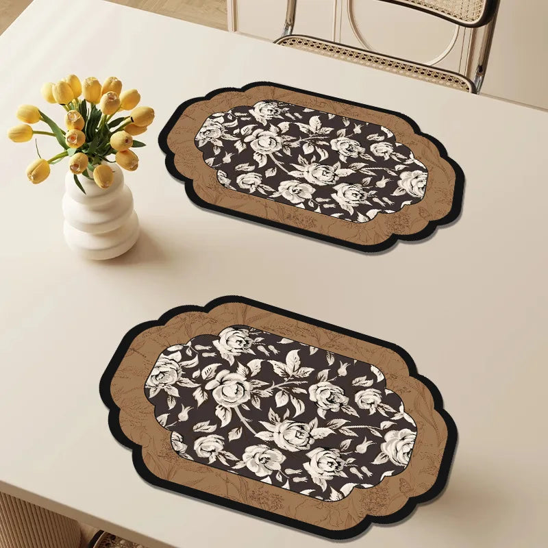 French Waterproof Leather Placemat Grease-proof Washless Dishes