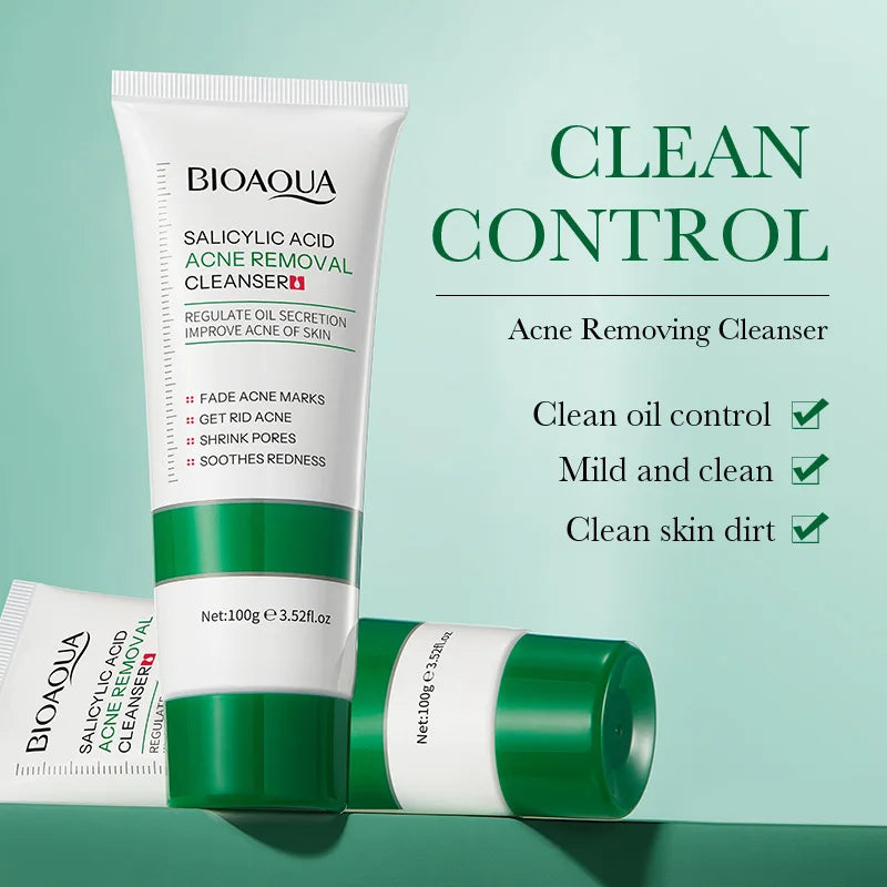 BIOAQUA Salicylic Acid Facial Cleanser Acne Treatment Moisturizing Oil Control skincare Face Wash Foam Face Cleanser Skin Care Oasis Select