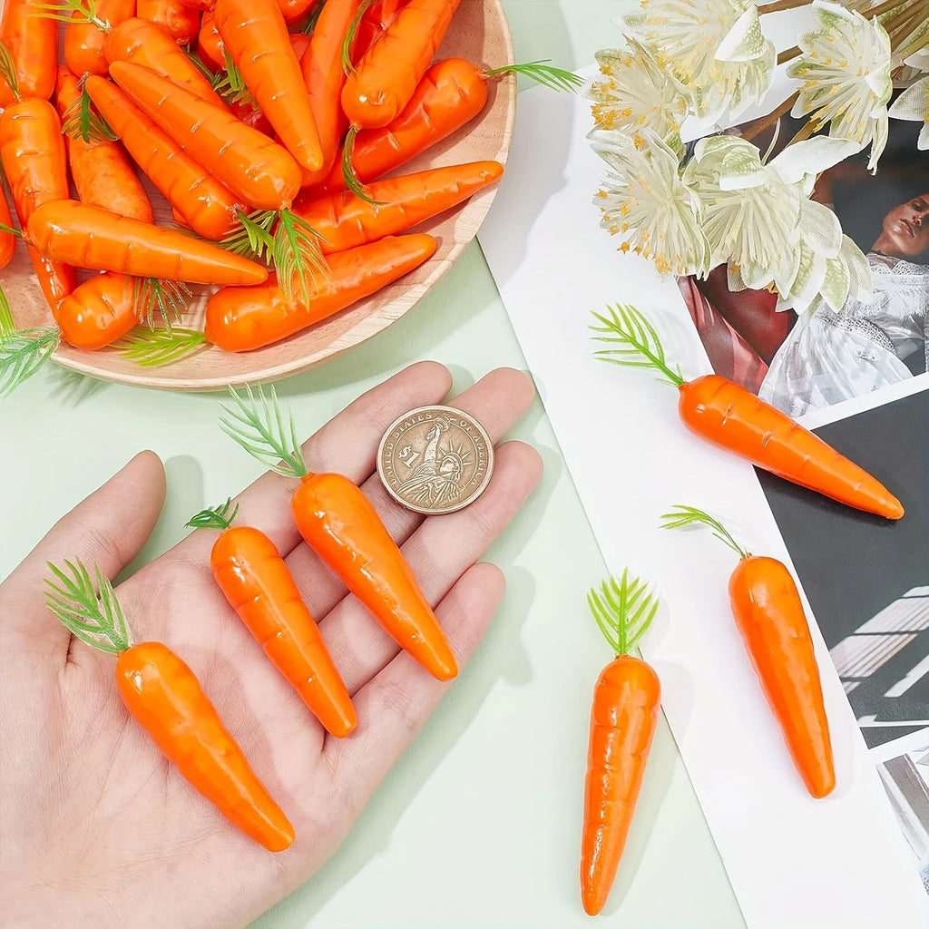 10/30/50 PCS Mini Faux Carrots – Soft-Touch Foam Decor for Fairy Garden, Spring Home & Easter Miniature Scenes Oasis Select