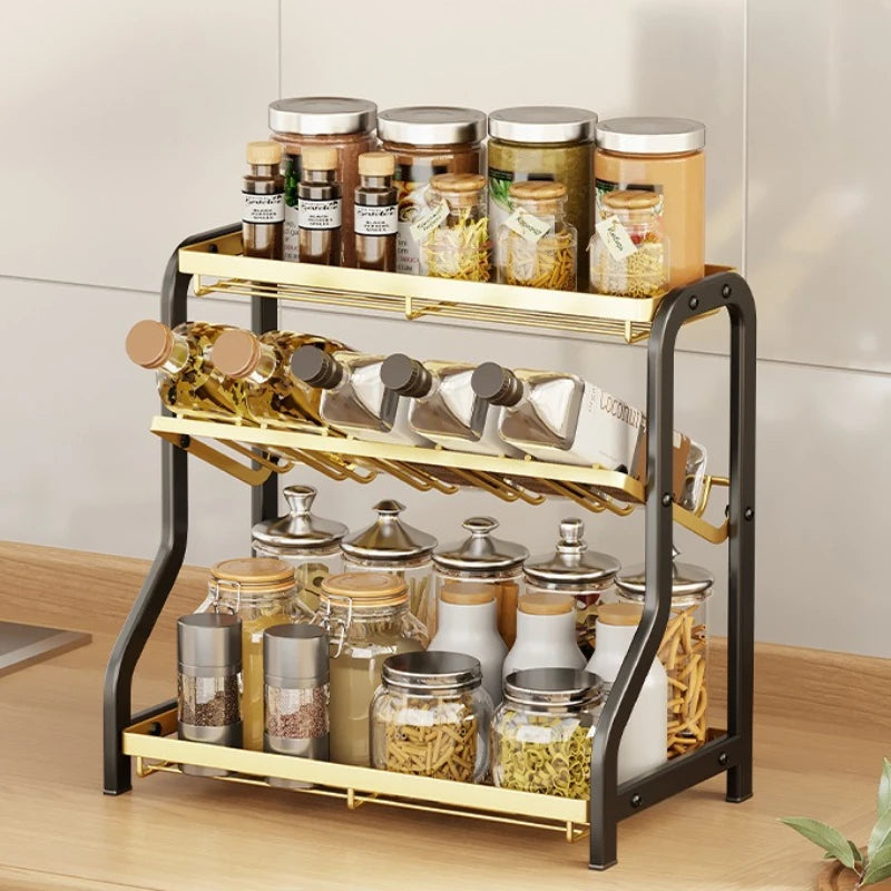 Kitchen rack, seasoning rack, countertop, soy sauce seasoning, seasoning storage, shelf, household goods Oasis Select