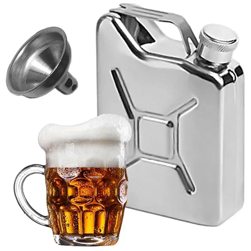 5 oz Hip Flask with Funnel Portable Whisky Wine Pot Creative Stainless Steel Flagon for Whiskey Liquor Personalized Men Gift Oasis Select