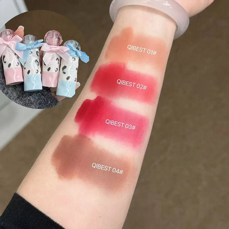 QIBEST Waterproof Matte Lip Stain – 4 Colors, Long-Lasting