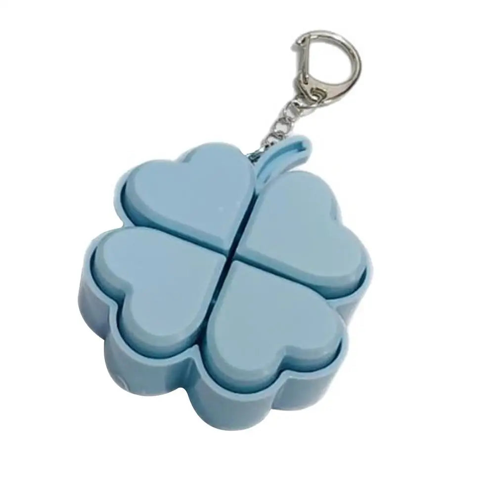Lucky Clover Fidget Keychain Glowing Stress Relief Bag Charm Creative Glowing Four-leaf Clover Big Pendant Gift Oasis Select Blue