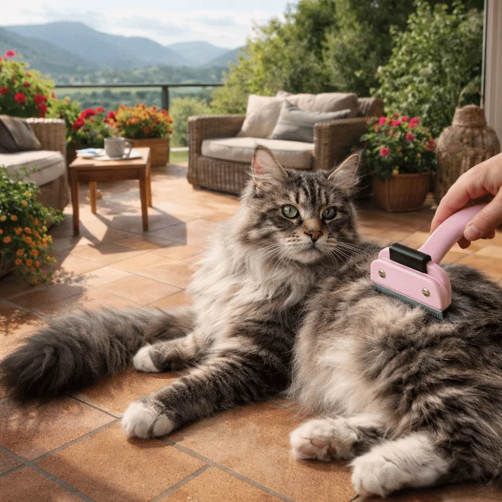 Anti-Slip Pet Hair Remover Comb | Dog & Cat Grooming Brush