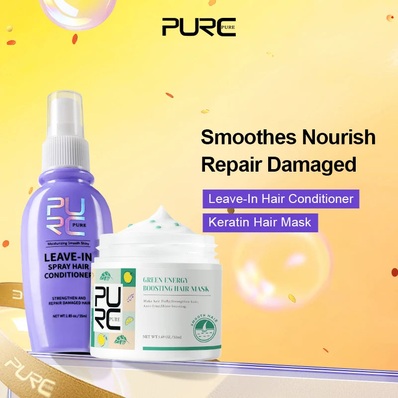 Keratin Hair Mask & Leave-In Hair Conditioner Set Care Frizz Dry Damaged Professional Smoothing Keratin Cream Hair Treatment Oasis Select China Mainland