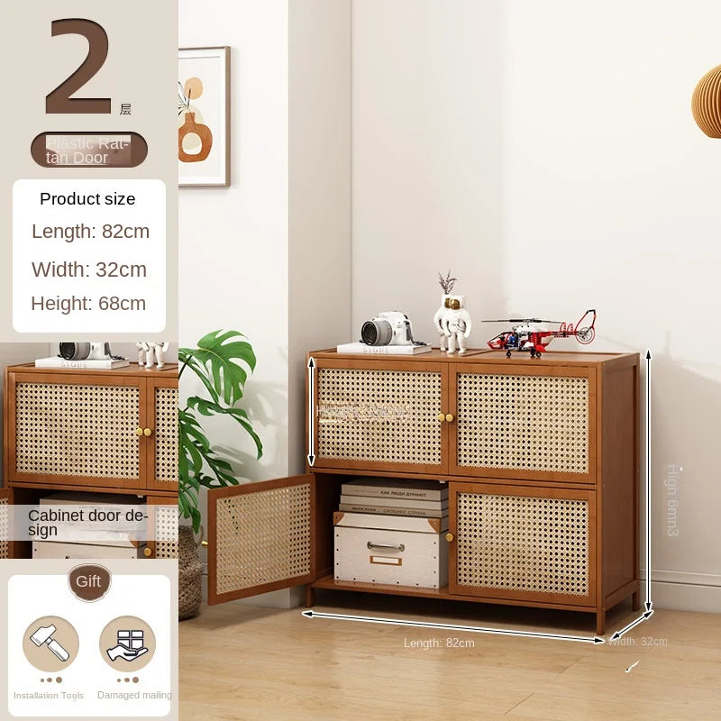 Bookcase Door Multi-layer Storage Rack Seam Cabinet Living Room