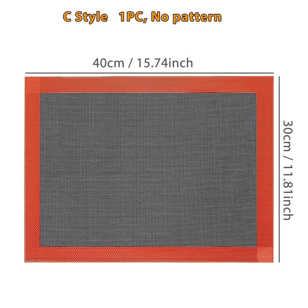 1PC Perforated Silicone Baking Mat, 2 Sides with Puff & Round Patterns, Reusable Non-stick Oven Liner, for Cookies Macaron Bread Oasis Select C-No Pattern