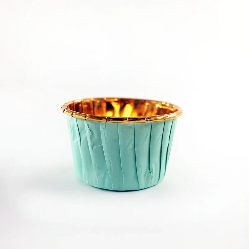 Gold Foil Rolled Paper Cups, Muffin Cupcake, Wedding Party Decorations, Heat Resistant, Kitchen Baking Accessories, 30Pcs Oasis Select 06