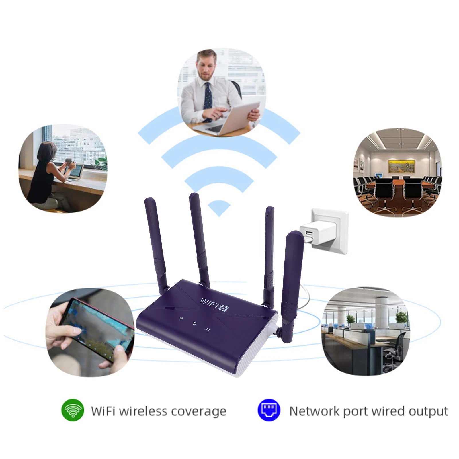 WiFi6 Wireless Router 300Mbps 4G 5G CPE LTE Router with SIM Card Slot 4 Antennae for Phone Laptop PC WiFi6 Wireless Router Oasis Select