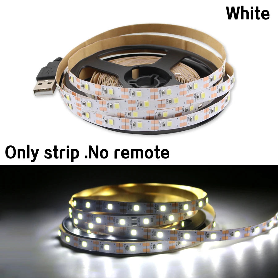 DC5V USB LED Strip Light RGB 2835 Flexible Lamp USB Cable 3 Key Control 5V 0.5M 1M 2M 3M 4M 5M Desk Screen TVBackground Lighting Oasis Select