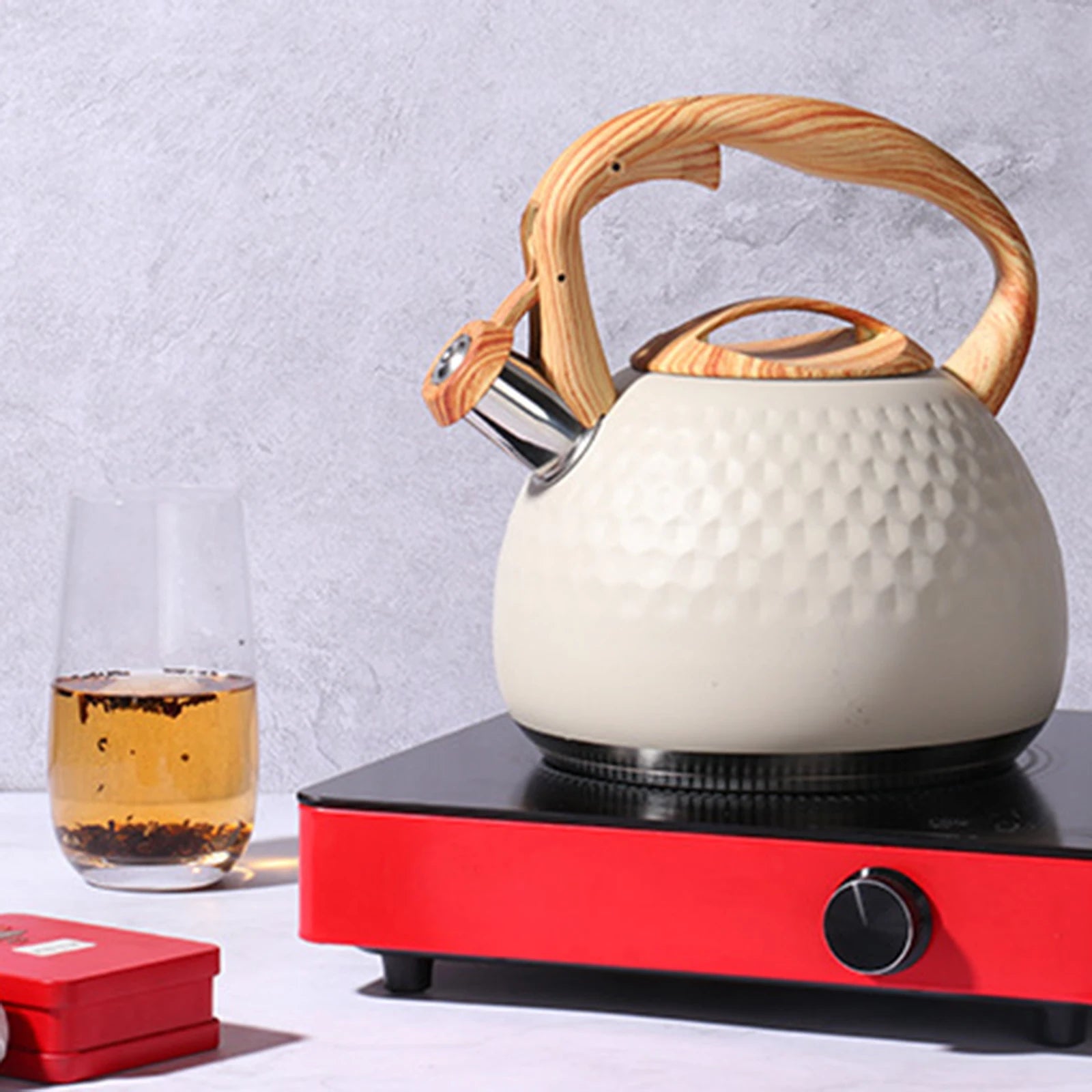 3L Whistling Kettle Anti Scald Handle Cookware Cooktop Teakettle Stainless Stove Teapot Tea Kettle for Outdoor Large Capacity Oasis Select