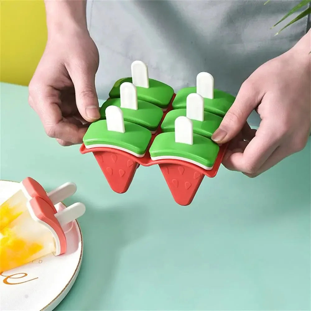 Ice Cream Mold With Cover Watermelon Shape Mold DIY Homemade Ice Popsicle Mould Frozen Juice Milk Kitchen Ice Cream Make Tools Oasis Select