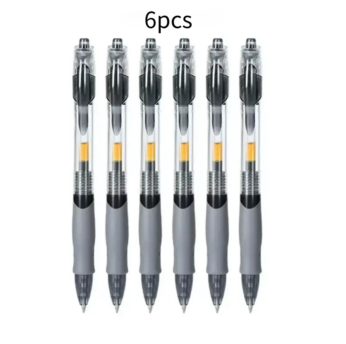 6/12pcs Retractable Gel Pens Set Black/Red/Blue Ink Ballpoint for Writing Refills Office Accessories School Supplies Stationery Oasis Select 6pcs Gray