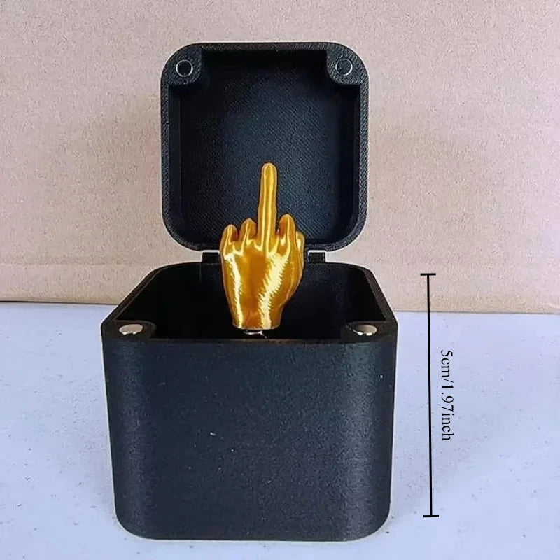 Christmas Interesting Prank Gift Middle Finger In Box Christmas Box Funny Creative Gifts Office Desk Decoration Home Decoration Oasis Select 1pcs