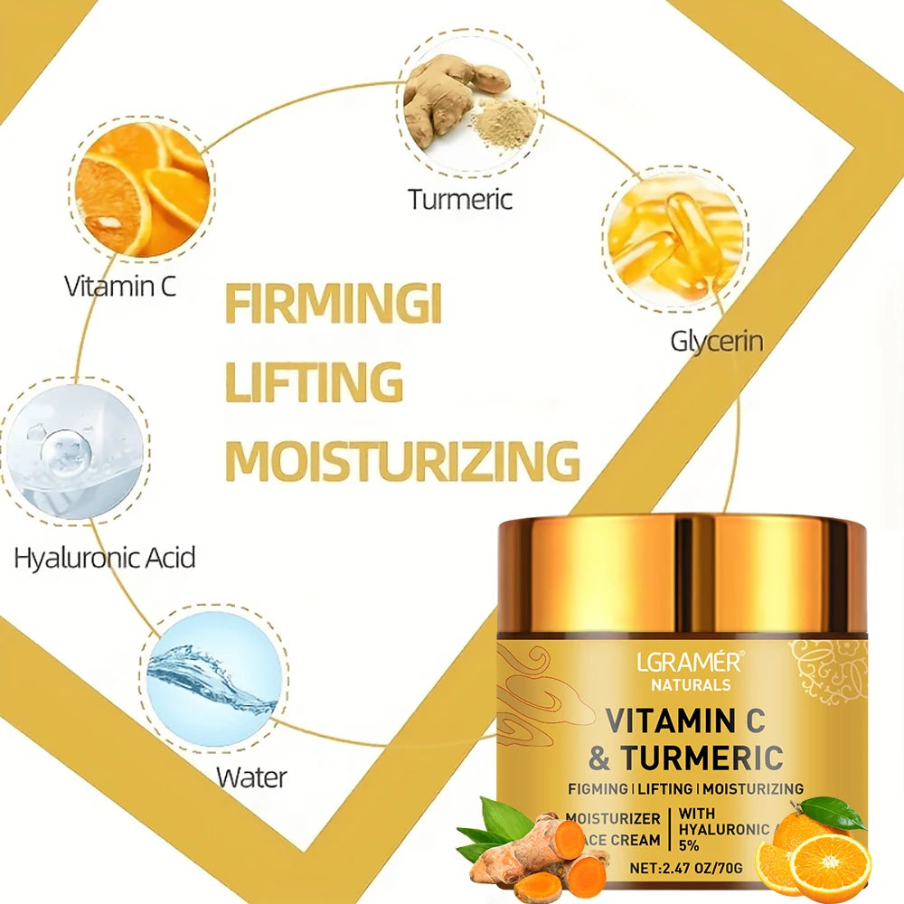 Turmeric Vitamin C Face cream Retinol Moisturizing Firming Hyaluronic Lightening Repairing Smooth Skincare Whitening Creams Oasis Select
