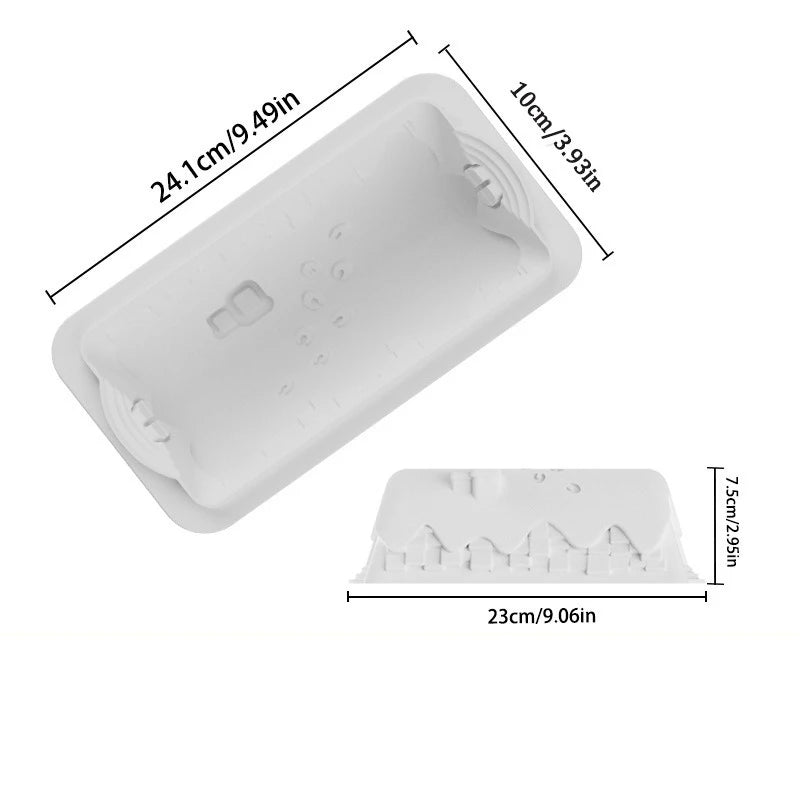 Rectangular or Castle Snowhouse Design Christmas Pastry Mold Chocolate Molds Christmas Silicone Mousse Cake Molds Kitchen Tools Oasis Select White