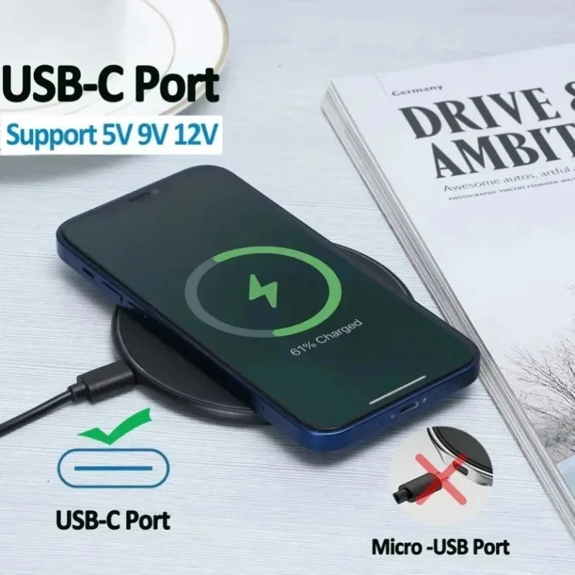 Wireless Charger Lightweight Desktop Phone Pad For iPhone 16 15 14 13 12 Pro Max Samsung Xiaomi Cell Phone Fast Charging Station Oasis Select