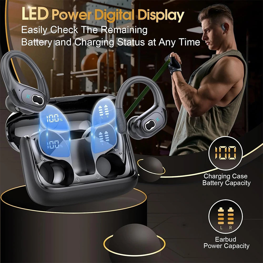 Ear Ganging Type Headset Men Women Waterproof HiFi Stereo Sound Blue Tooth Headphone Music Sports Earphone ENC Noise Cancelling Oasis Select