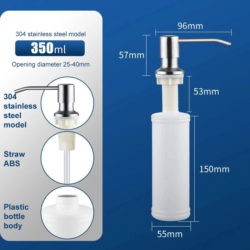 Stainless Steel Sink Soap Dispenser Pump | 1 or 2 Pack