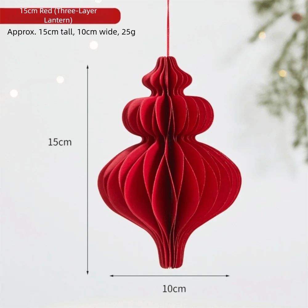 Red Honeycomb Paper Hanging Decoration with Tassel | New Year