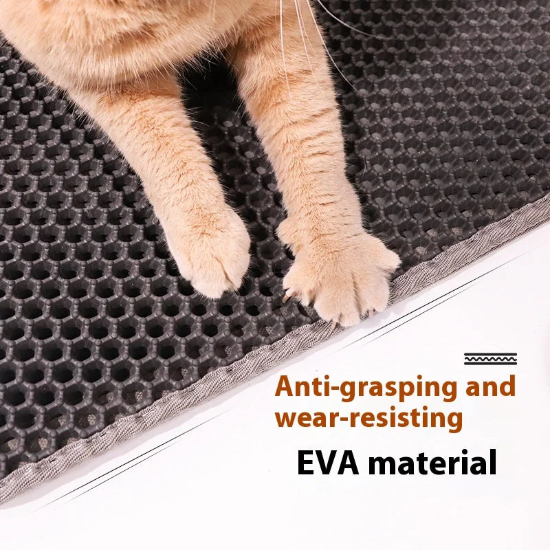 Double-Layer Filter Anti-Spillage Cat Litter Box Pad | Anti-Leakage Cat Cage Toilet Pad for Mess Control Oasis Select