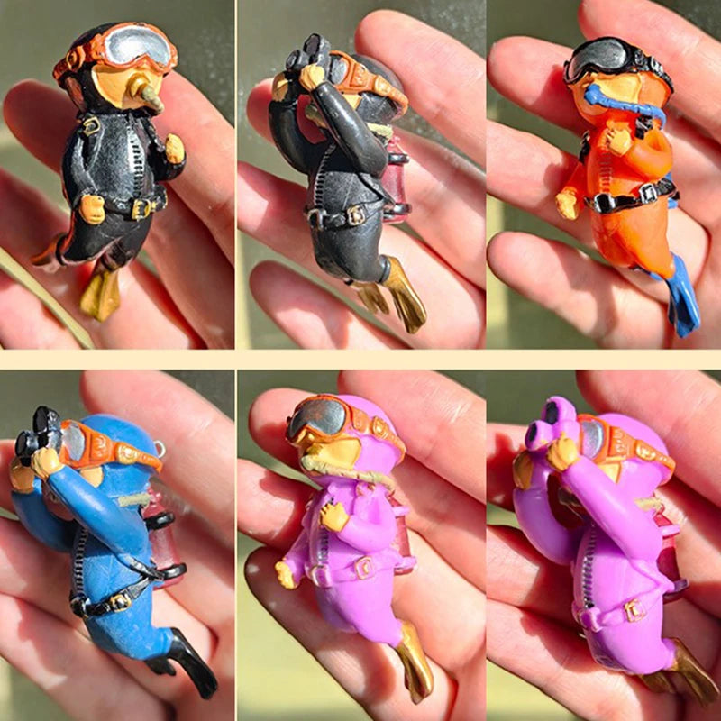 Kawaii Resin Mini Diver Frogman Fish Tank Floating Ornament