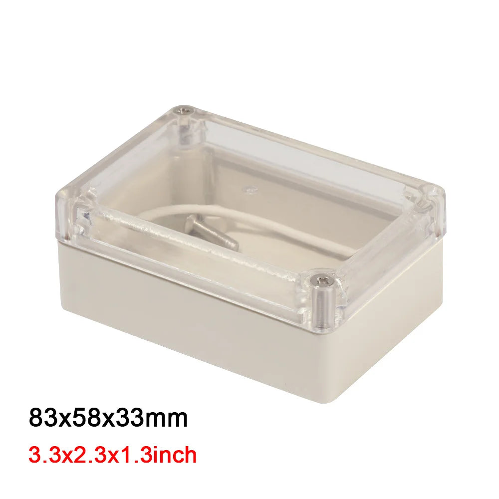Plastic Junction Box White Waterproof Enclosure Box Electronic Transparent Cover Instrument Housing Case Electrical Project Box Oasis Select 83x58x33mm