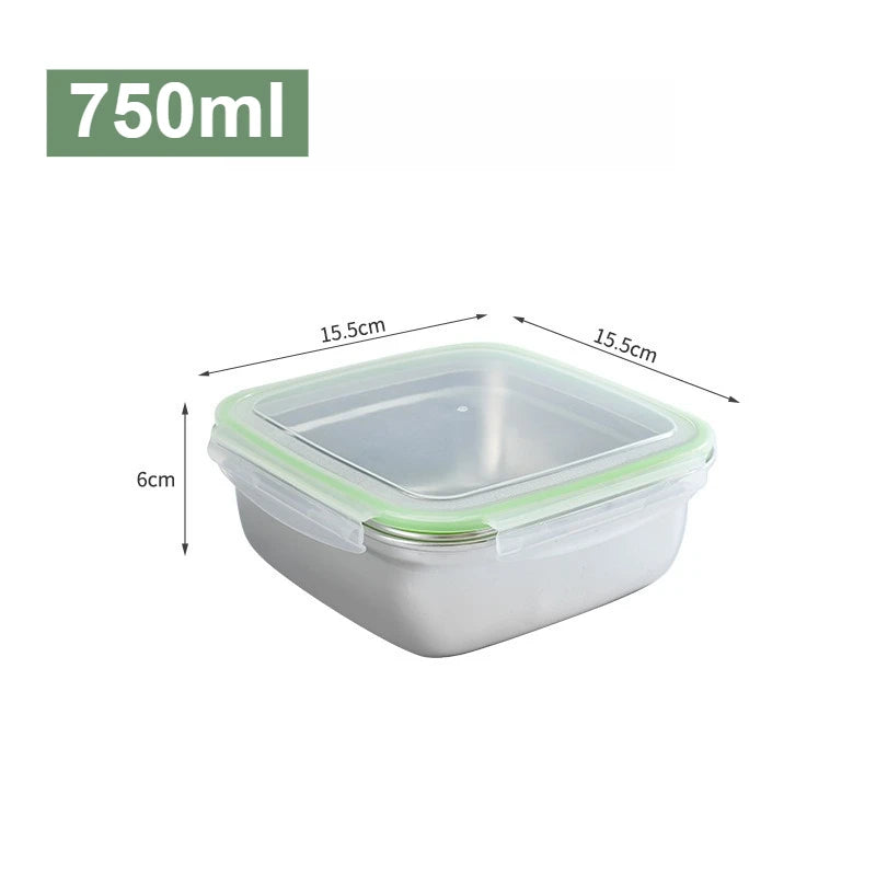 3 Pieces Stainless Steel Food Containers Food Storage Box Square Lunch Box 400/750/1200ml Oasis Select 750ml 1pc