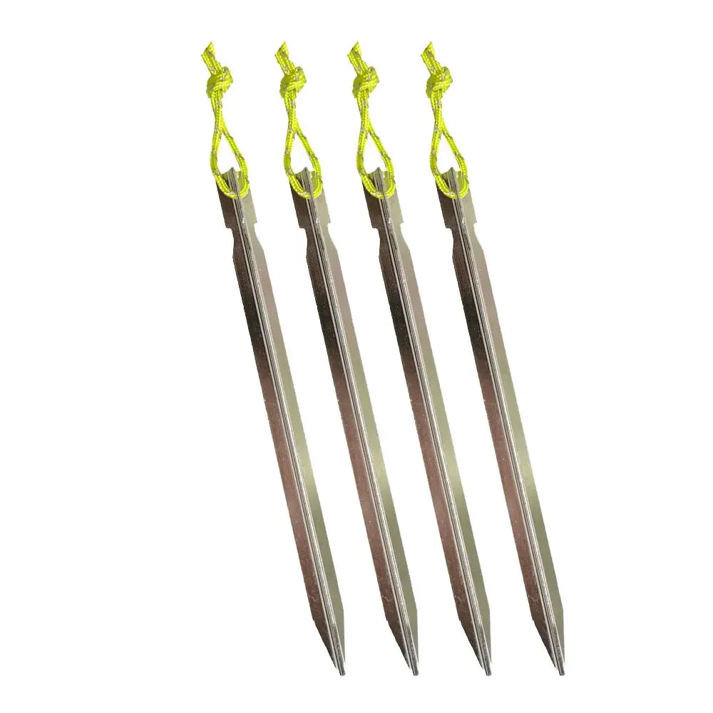 18cm Aluminument Tent Pegs Nails with Rope Stake Camping Hiking Equipment Outdoor Traveling Tent Sand Ground Accessories Oasis Select Silver 4 pieces