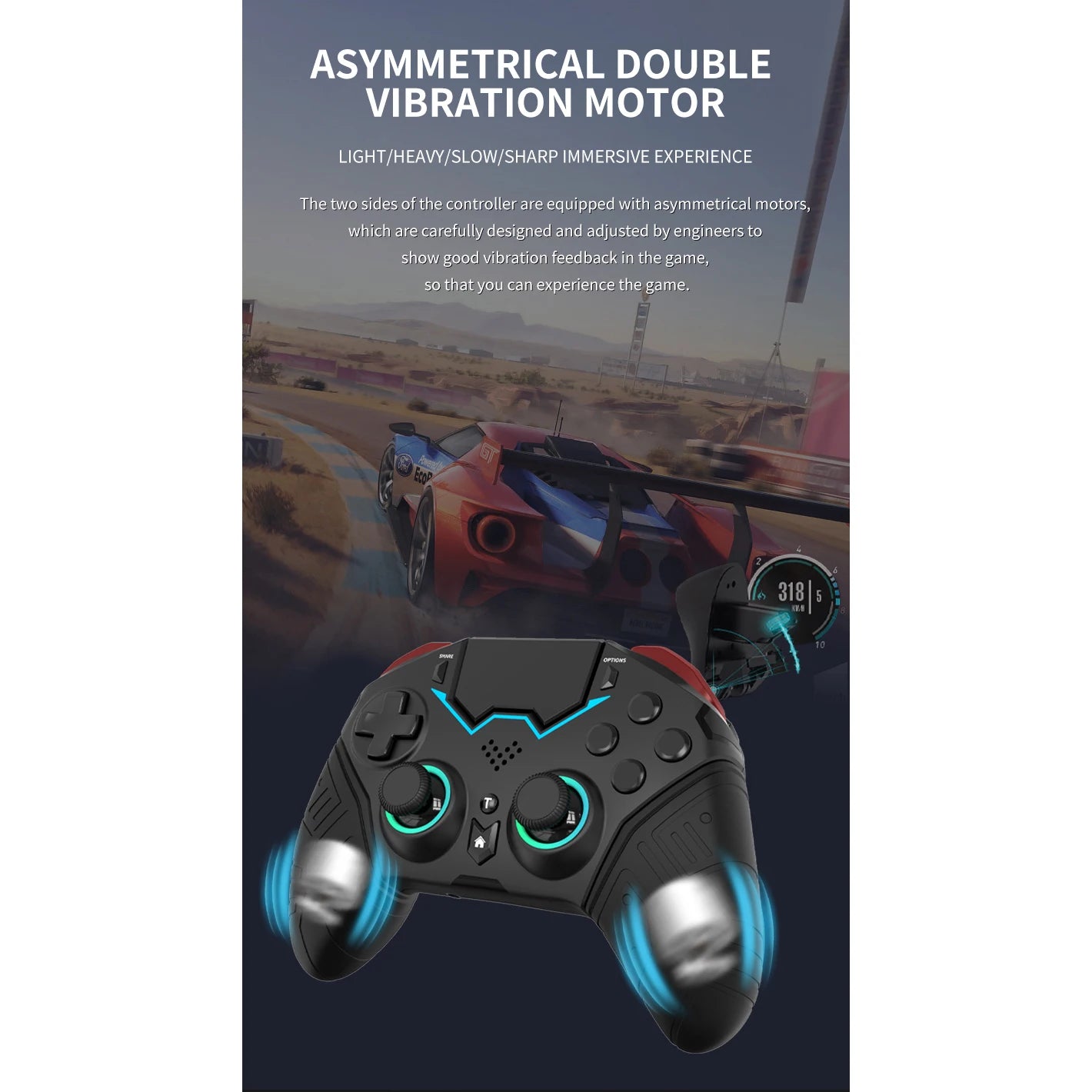AyeBeau Wireless Gamepad for PS4, PS3, PC & Android | Bluetooth