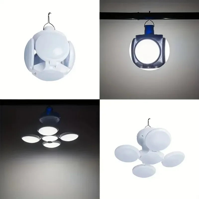 Portable Solar Camping Lantern USB Rechargeable Outdoor Tent Lamp Folding LED Football Bulbs With Hanging Hook Oasis Select