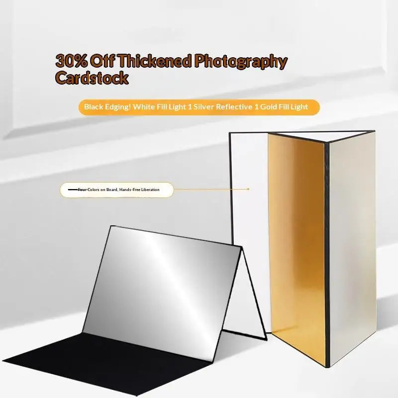 3-in-1 Foldable Photography Reflector Board Durable Paperboard Light Diffuser for Home Studio Product Shooting Oasis Select