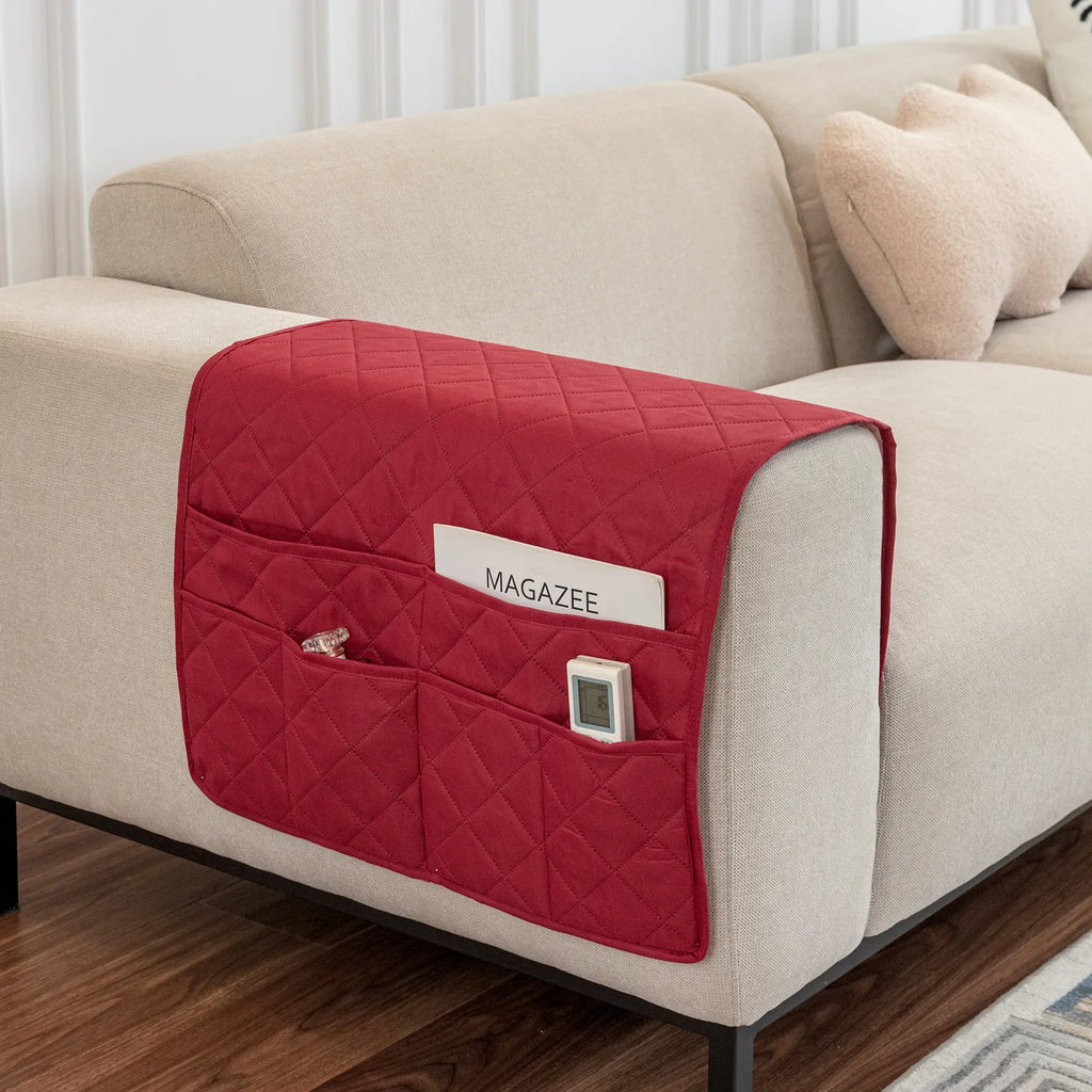 New Sofa Hand Towel with Storage Pocket Magazine Remote Control Sofa Recliner Armrest Clutter Management Bag Oasis Select 8 50X90cm