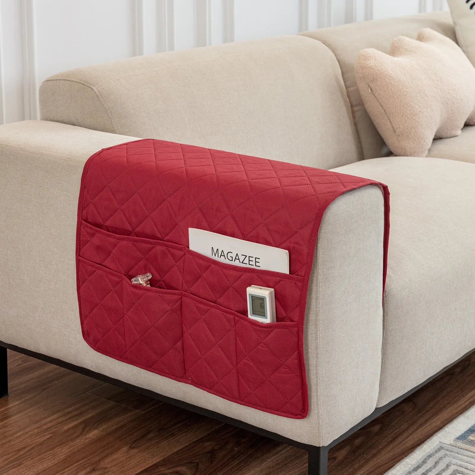 New Sofa Hand Towel with Storage Pocket Magazine Remote Control Sofa Recliner Armrest Clutter Management Bag Oasis Select 8 50X90cm