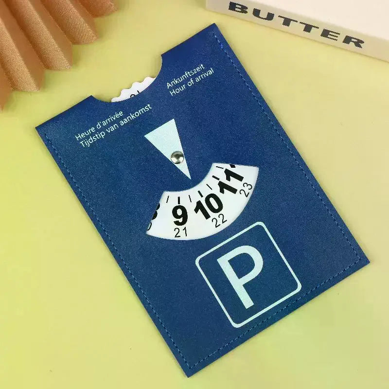 Reliable 4-Language PU Leather Parking Disc - European Design Universal Fit for Cars. Oasis Select